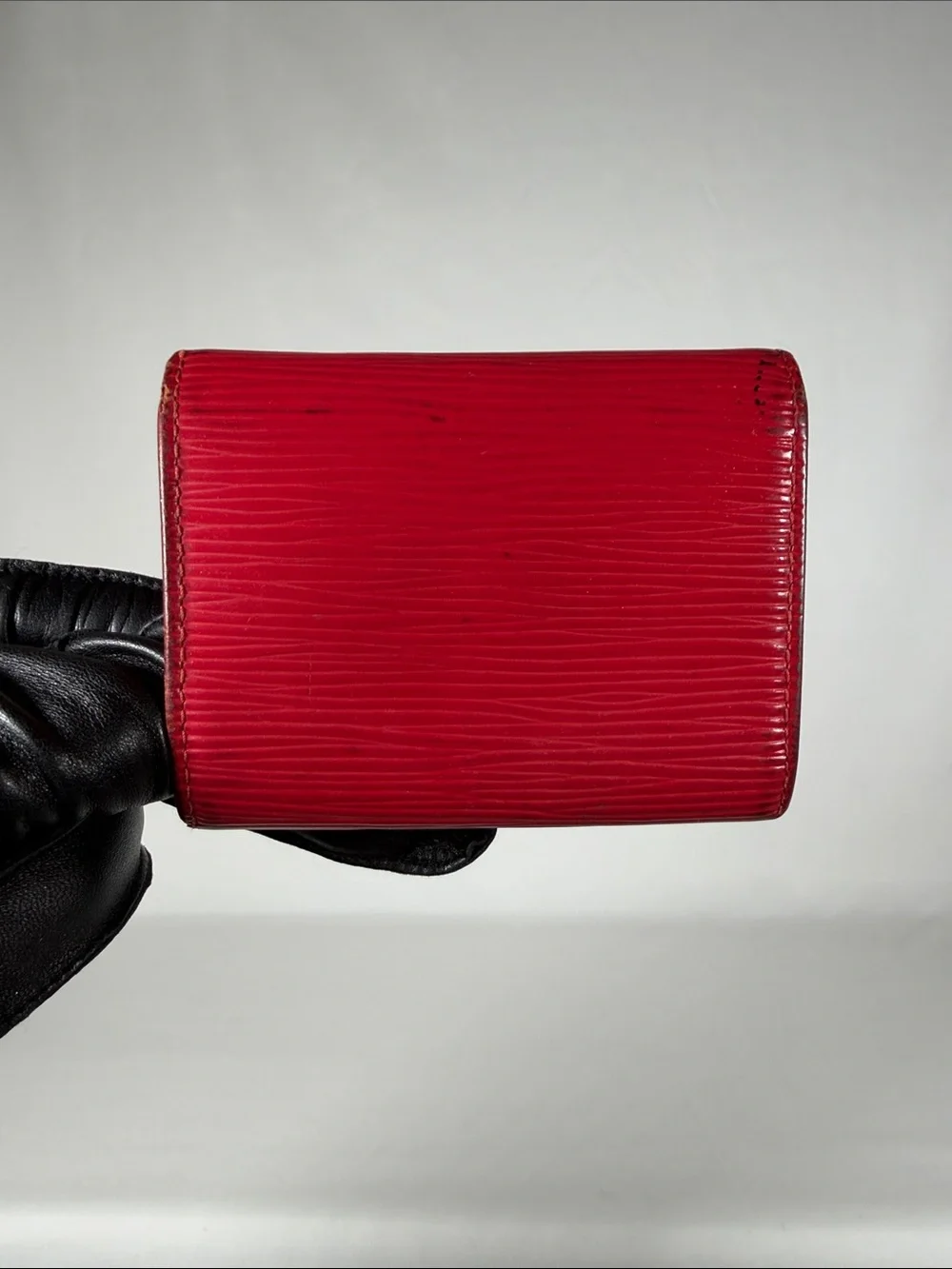 Authentic Louis Vuitton Red Epi Leather Card Wallet